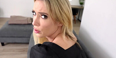 Blonde stepmother exposes her ass to get him to fuck her