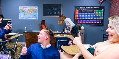 Horny girls are being shown in a wild classroom compilation