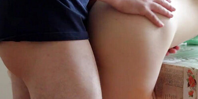 I fuck my College Roommate hard on kitchen table and she have Orgasm twice!