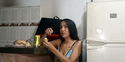 Stepsister, if you were as hungry as I told you before, eat my big cock.