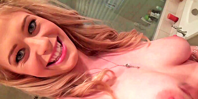 Blonde is filmed by her loves as she is pleasuring him