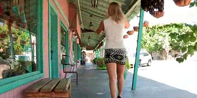 Lacie women pornography teenage Upskirt in Public Handsome Blond