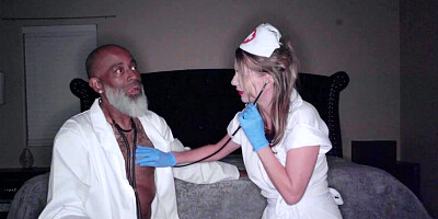 The nurse has an interesting approach with the doctor