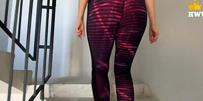 The whore told her cuckold that she went for a run, and she fucks in the entrance with her lover