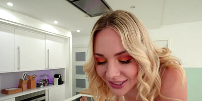 Blondie with a horny pussy enjoys POV anal as well