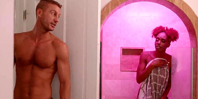 Interracial mischief of black teen and older white man