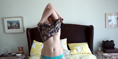 Cali Hayes strips and exposes herself in point of view