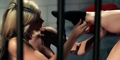 Passionate lesbo inmates are down for hot pussy licking