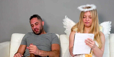 Blonde guardian angel getting fucked by a hard dick stud