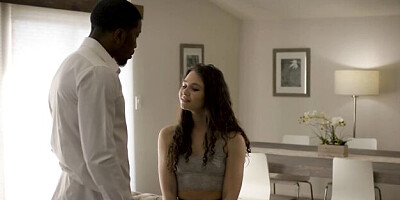 Naughty Isiah and Liz's standing doggystyle action