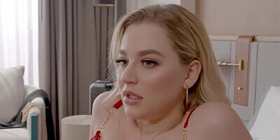 Naughty America - Big tits Blake Blossom is waiting on her flight in her hotel room and needs some D