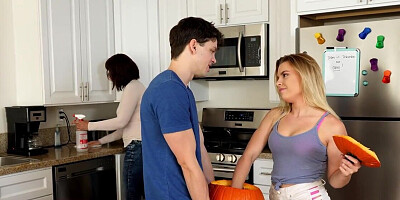 Riley Reid and others in a Halloween stepfam compilation