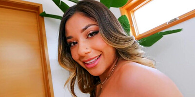 Leggy brunette discovers lust for hardcore on cam fucking