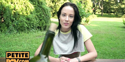 Brunette xxx with bouncy Lexi Layo from Petite POV