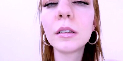 Nerdy Brunette Teen swallows cum at photoshoot