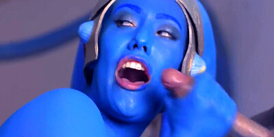 Star Wars porn parody with a blue alien chick fucking