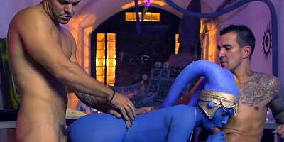 Star Wars porn parody with a blue alien chick fucking