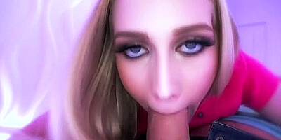 Blond Hair Babe Sucks Gigantic Dick