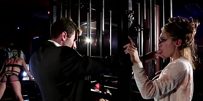 Two obedient sluts take part in fetish encounter with master