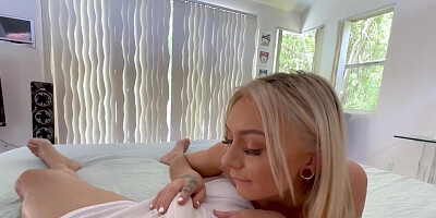 Lucky lad has a POV threesome with Sky Pierce and Chloe Temple