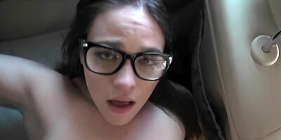 Nerdy chick likes to suck huge dick