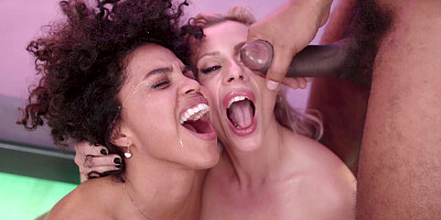 MILF Brittany Bardot has fun with neighbor Selva Lapiedra and her bf