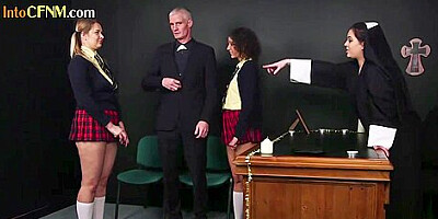 Cfnm Students 18+ Sucks Their Sub Priest In Group Fuckin