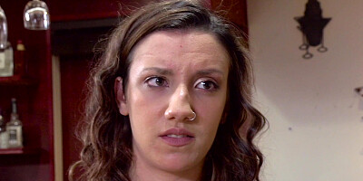 Tattooed blonde sucked dick under the table