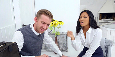 May Thai student works with a huge cock