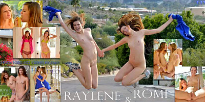 Raylene FTV and Romi FTV are playing and Raylene FTV shows her nub with gyno stuff inside