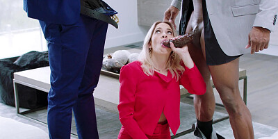 Khloe Kapri serves two massive black dicks at the same time