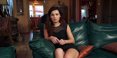 Petite brunette Avery Moon gets her hairless pussy drilled in POV