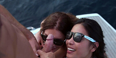 Kitana Lure and Polly Pons getting fucked on yacht
