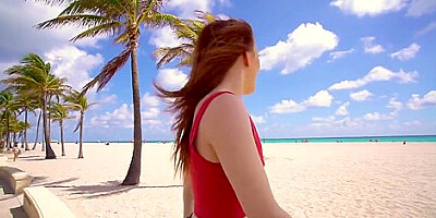 Madi Collins Flashes Her Perky Tits On The Boardwalk