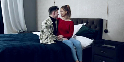 Cute teen Iris Kiss gets semen after the fucking