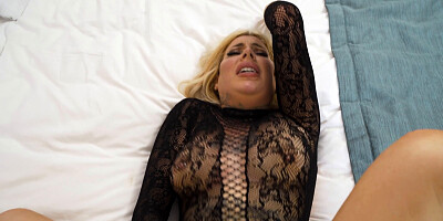 POV sex scene shows attractive blonde getting a firm cock