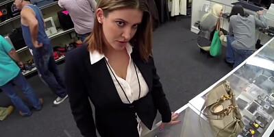 Desperate MILF sell her stuff and gets nailed hard for some cash