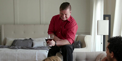 Tall Latin guy impales blonde MILF in front of her husband