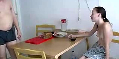 Daddy and youthful dame plow