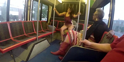 Anastasia Black fucks her boyfriend during bus ride