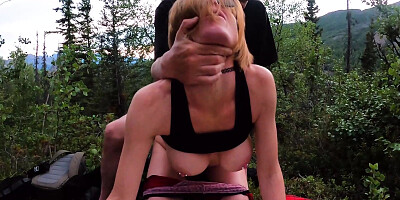 Lana Mars and Ak Gingersnaps getting fucked outdoors