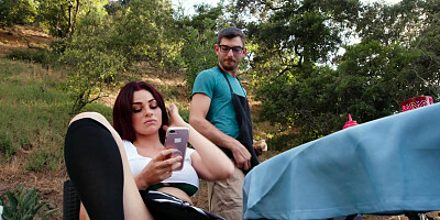 Redhead minx takes a good hard fucking from her mom's boyfriend