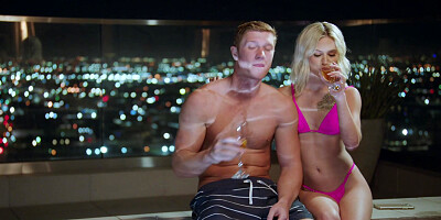 Petite blonde Kiara Cole satisfies her lover