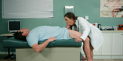 Hot MILF doctor Abigail Mac seduces patient