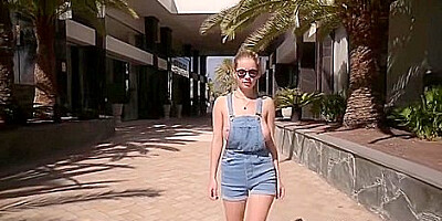 Mila Amour In Her Overalls At The Desert Beach