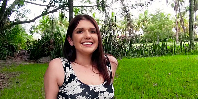 April Dawn fucks for money in the park