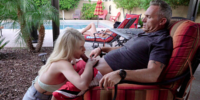 Megan Holly pleasuring her stepdad outdoors