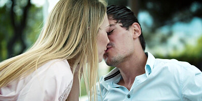 Adira Allure gives blowjob and gets boned outdoors