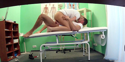 Whorish nurse sucks Kristof's cock and gets screwed on the table