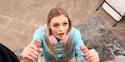 Threesome with big tits adorable Amber Moore